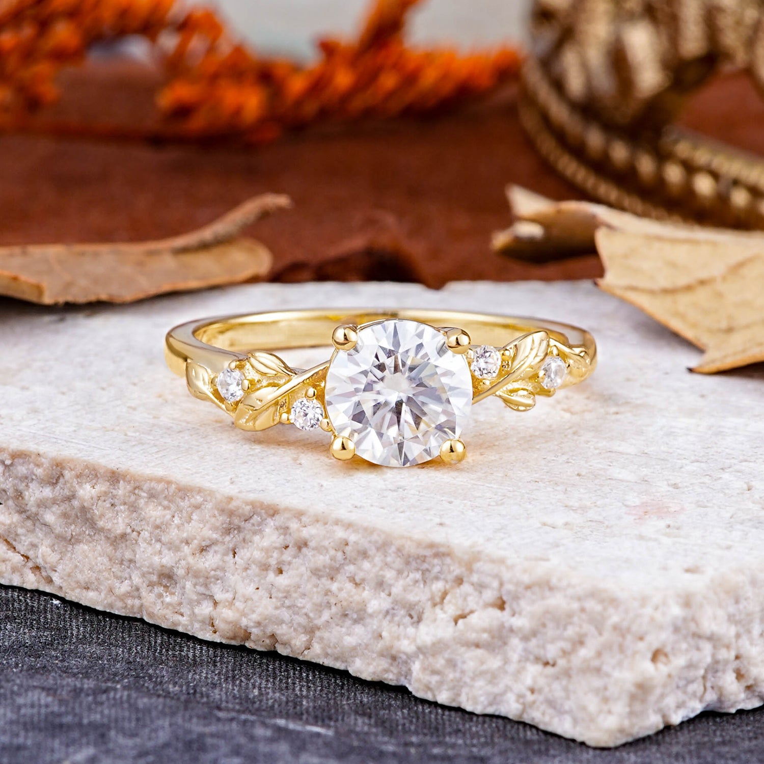 Heirloom-Grade Round Moissanite Engagement Ring