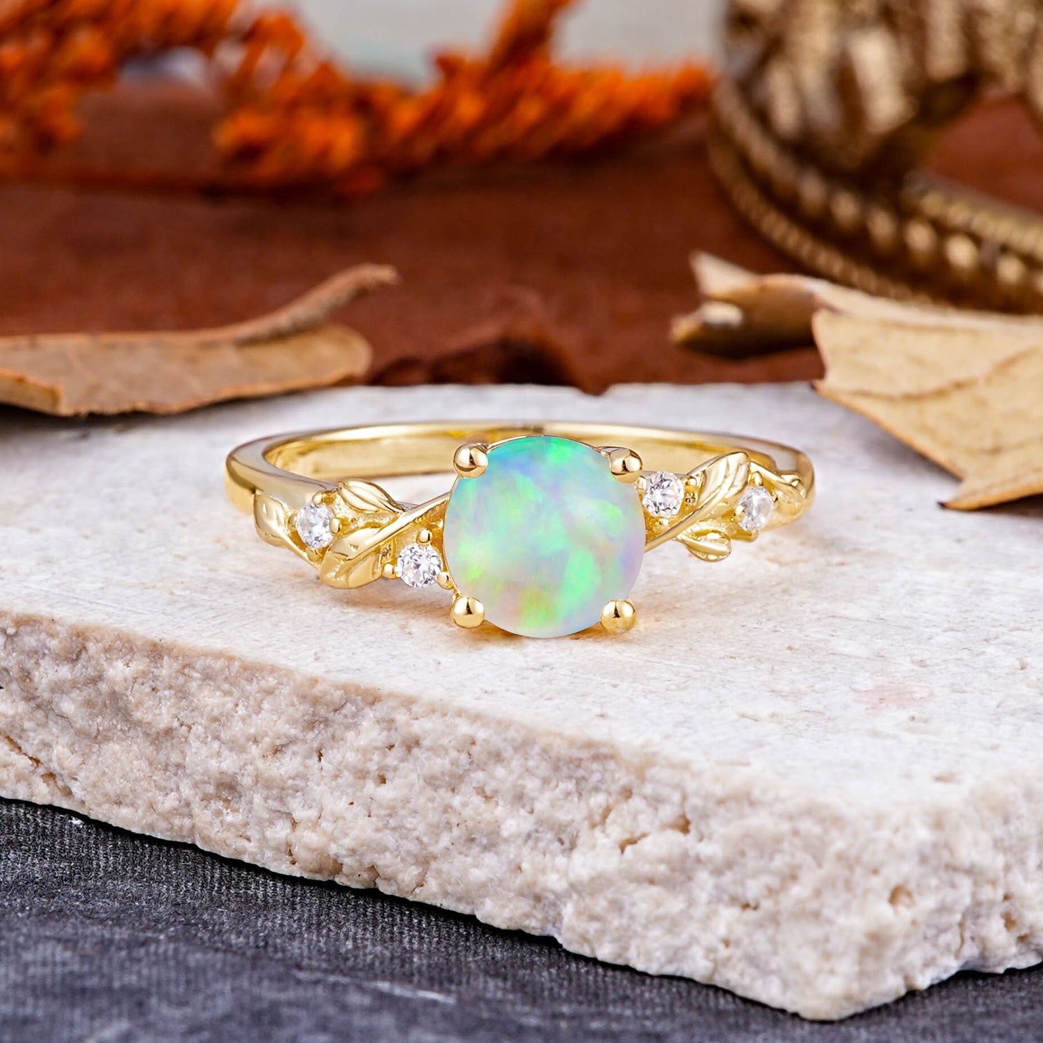 Heirloom-Grade Round Opal Ring