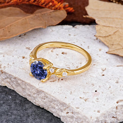 Heirloom-Grade 4 Prong Round Cut Tanzanite Ring