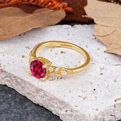 Heirloom-Grade 4 Prong Round Cut Ruby Ring