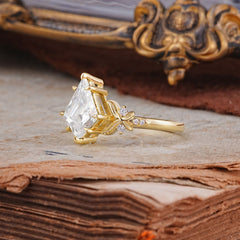 Luxury Nature-Inspired Kite-Cut Moissanite Engagement Ring