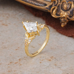Luxury Nature-Inspired Kite-Cut Moissanite Engagement Ring