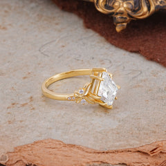 Luxury Nature-Inspired Kite-Cut Moissanite Engagement Ring