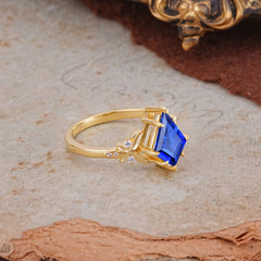 Luxury Nature-Inspired Kite-Cut Sapphire Engagement Ring