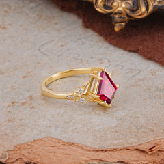 Luxury Nature-Inspired Kite-Cut Ruby Engagement Ring