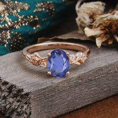 4 Prong Oval Tanzanite Gold Ring for Timeless Love