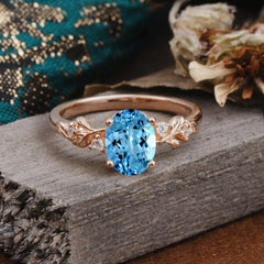 4 Prong Oval Aquamarine Gold Ring for Timeless Love