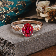 4 Prong Oval Ruby Gold Ring for Timeless Love