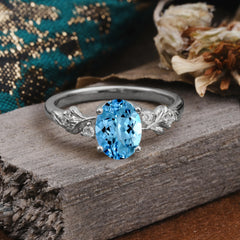 4 Prong Oval Aquamarine Gold Ring for Timeless Love