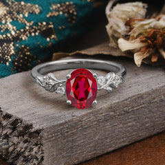 4 Prong Oval Ruby Gold Ring for Timeless Love
