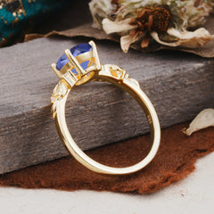 4 Prong Oval Tanzanite Gold Ring for Timeless Love