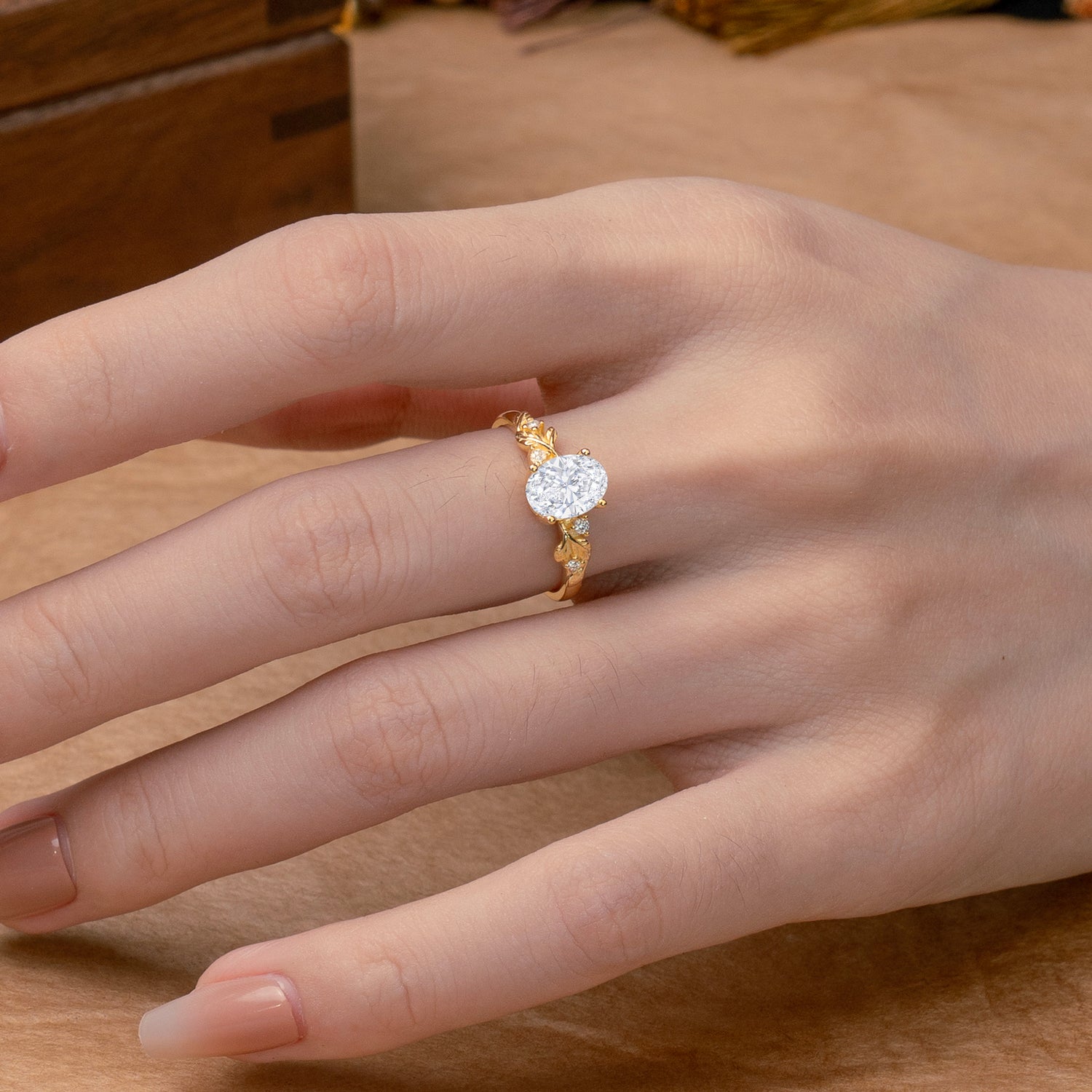 4 Prong Oval Lab Diamond Engagement Ring for Timeless Love