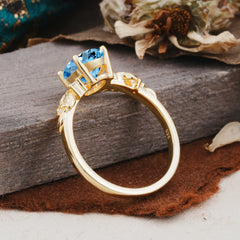 4 Prong Oval Aquamarine Gold Ring for Timeless Love