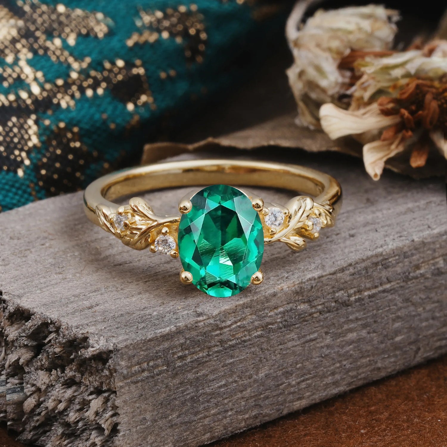 4 Prong Oval Emerald Engagement Ring for Timeless Love - Romalar Jewelry