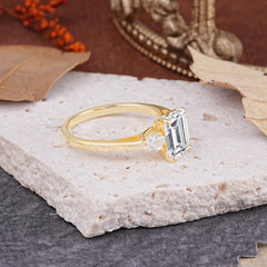 Vintage - Style 4 Prong Emerald Cut Lab Diamond Ring