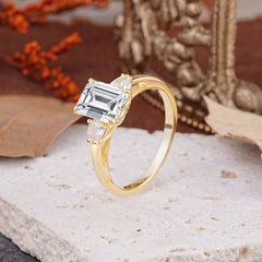 Vintage - Style 4 Prong Emerald Cut Lab Diamond Ring