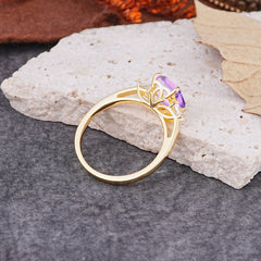 Vintage - Style 4 Prong Emerald Cut Amethyst Ring