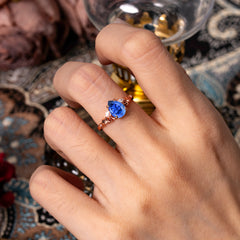 Romantic 4-Prong Pear-Cut Sapphire Engagement Ring