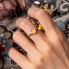 Romantic 4-Prong Pear-Cut Citrine Engagement Ring