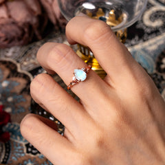 Romantic 4-Prong Pear-Cut Moonstone Engagement Ring