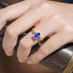 Romantic 4-Prong Pear-Cut Sapphire Engagement Ring
