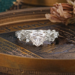 Woodland 4 Prong Heart Moissanite Wedding Ring