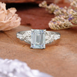 Nature-Inspired Emerald Cut Lab Diamond Engagement Ring - Additional view