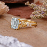 Nature-Inspired Emerald Cut Lab Diamond Engagement Ring - Additional view