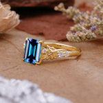 Nature-Inspired Emerald Cut Alexandrite Engagement Ring - Additional view