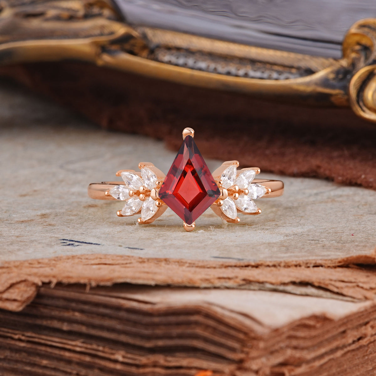 SR17017 Garnet Ring - Additional view