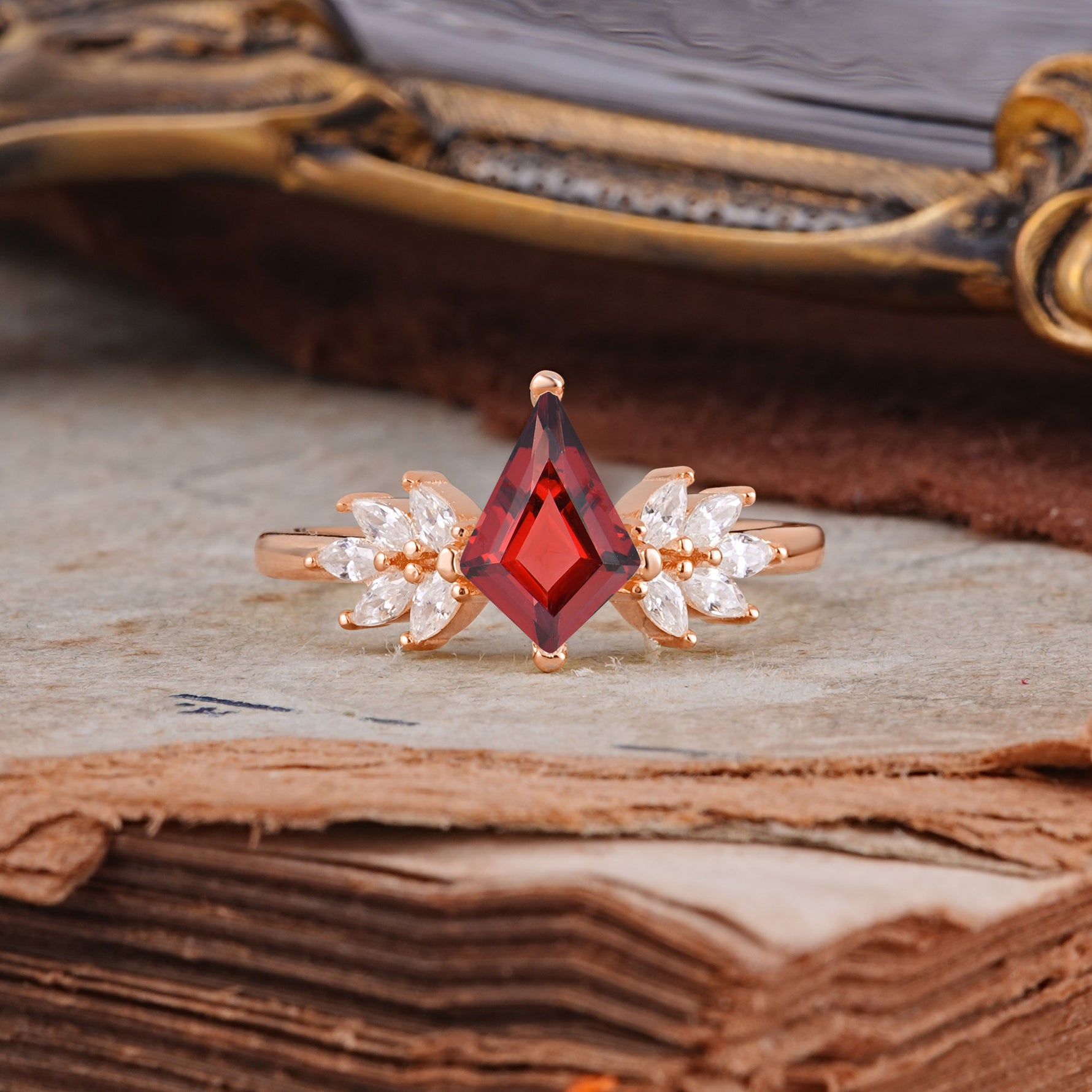 SR17017 Garnet Ring - Additional view