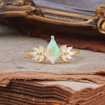 SR17017 Fire Opal Ring - Yellow-Gold