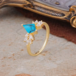 SR17017 Turquoise Ring - White-Gold