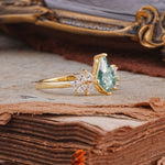 SR17017 Moss Agate Ring - Rose-Gold