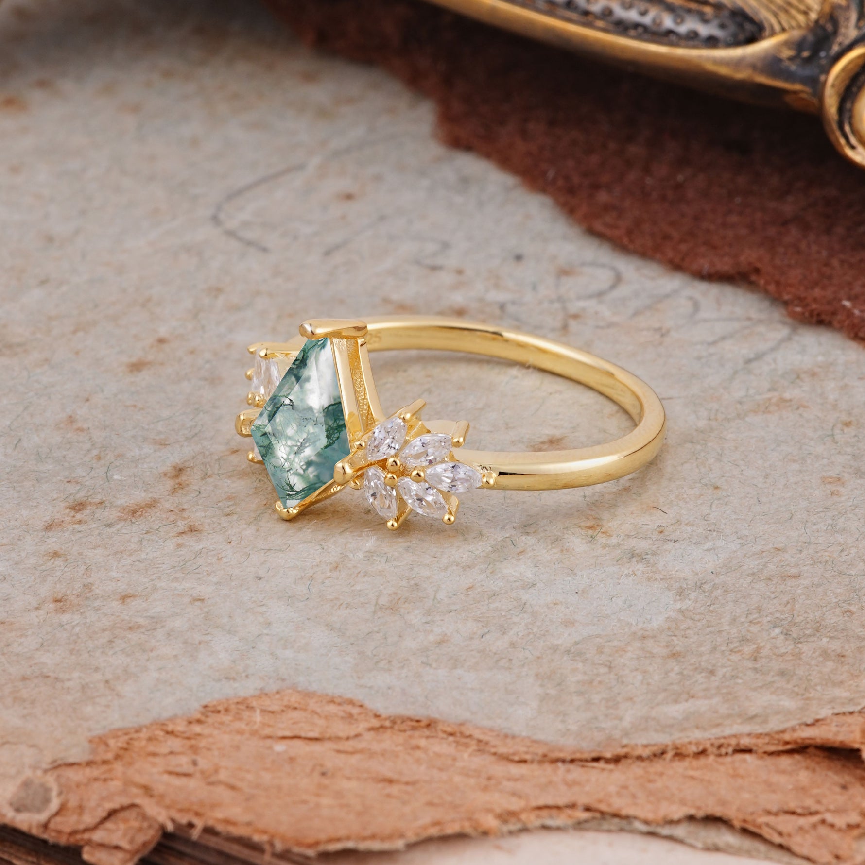 SR17017 Moss Agate Ring - Additional view