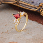 SR17017 Garnet Ring - White-Gold