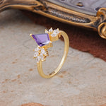 SR17017 Amethyst Ring - White-Gold