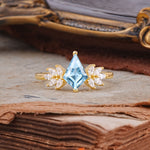 SR17017 Aquamarine Ring - Yellow-Gold