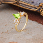 SR17017 Peridot Ring - White-Gold