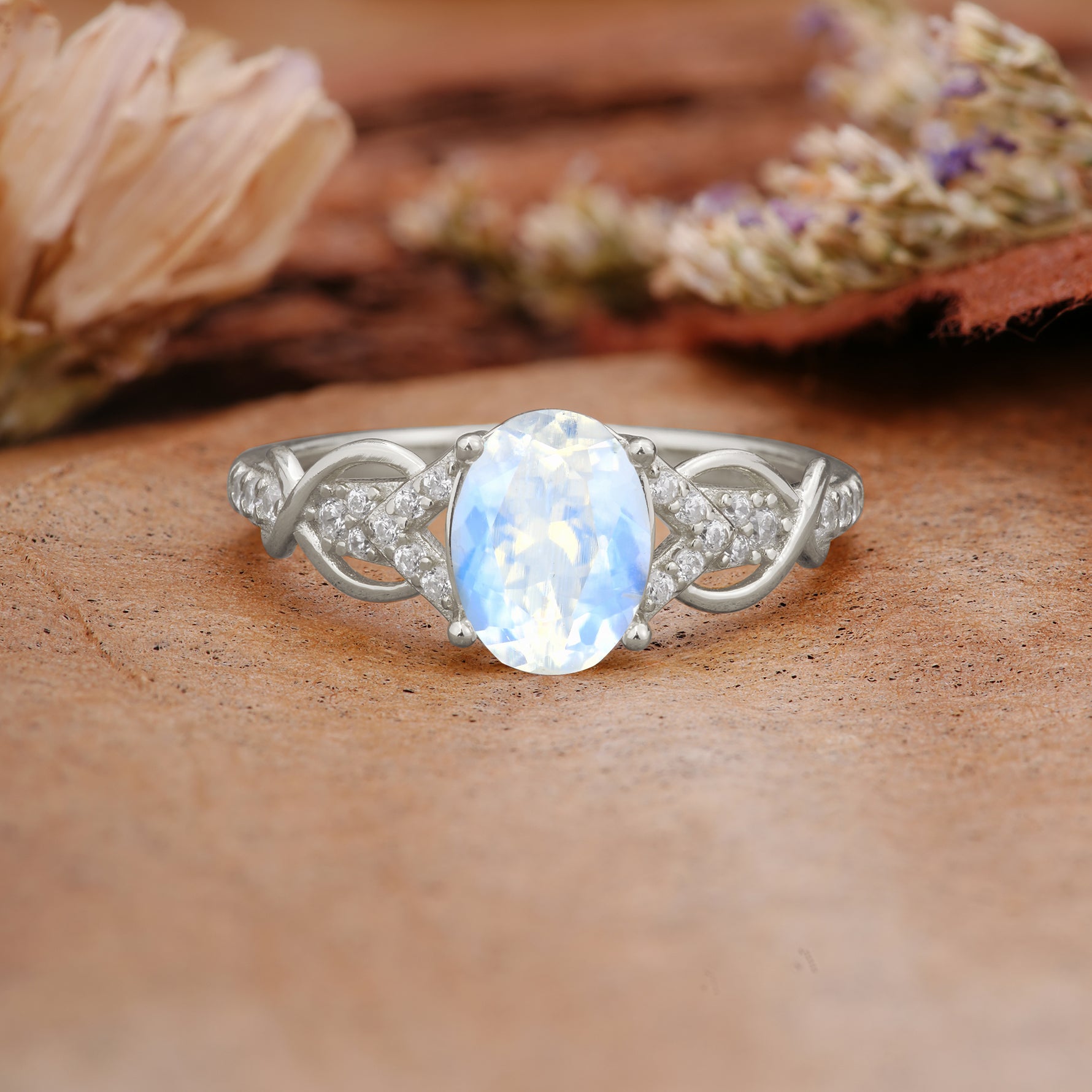 SR17022 Moonstone Ring - Additional view