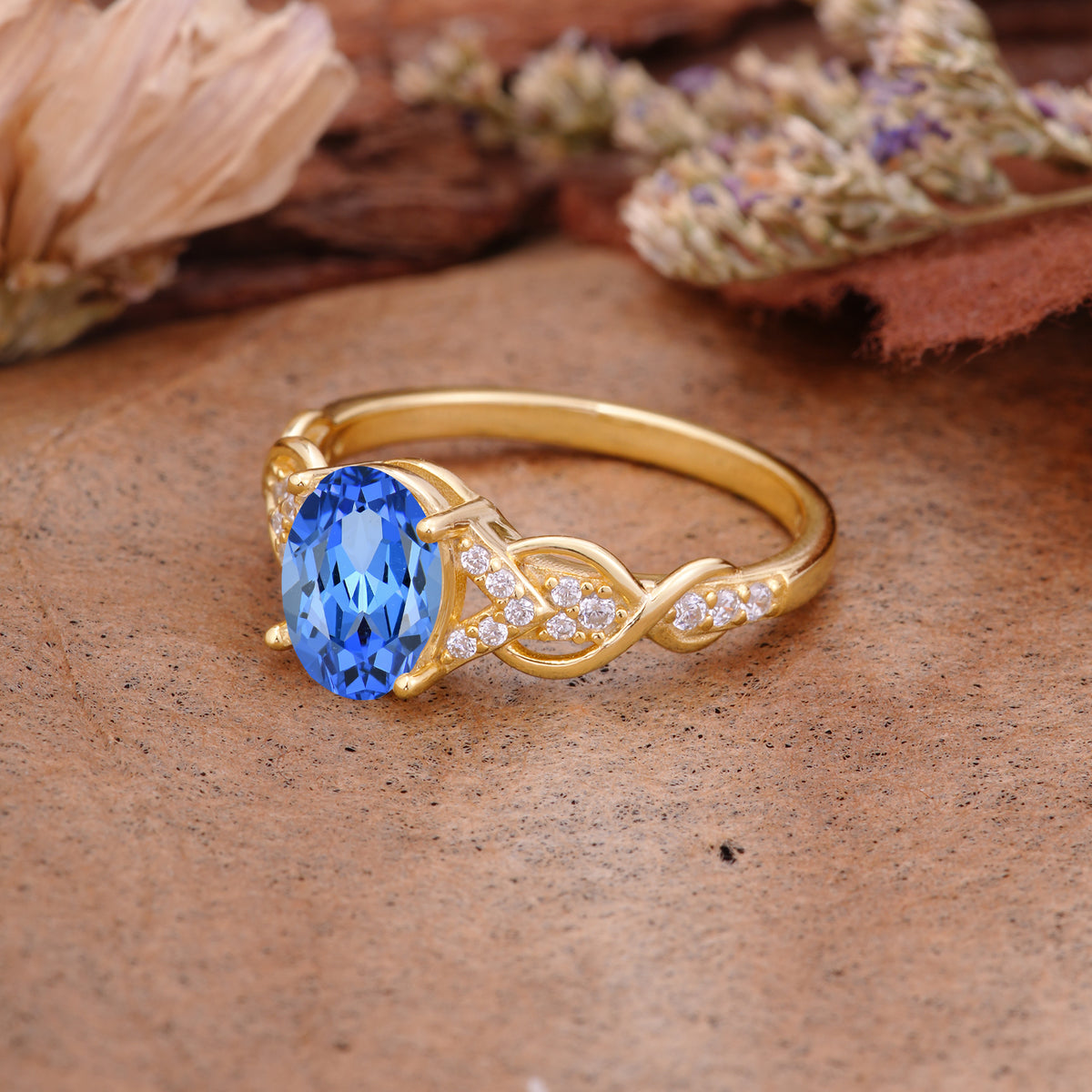 SR17022 Sapphire Ring - Rose-Gold