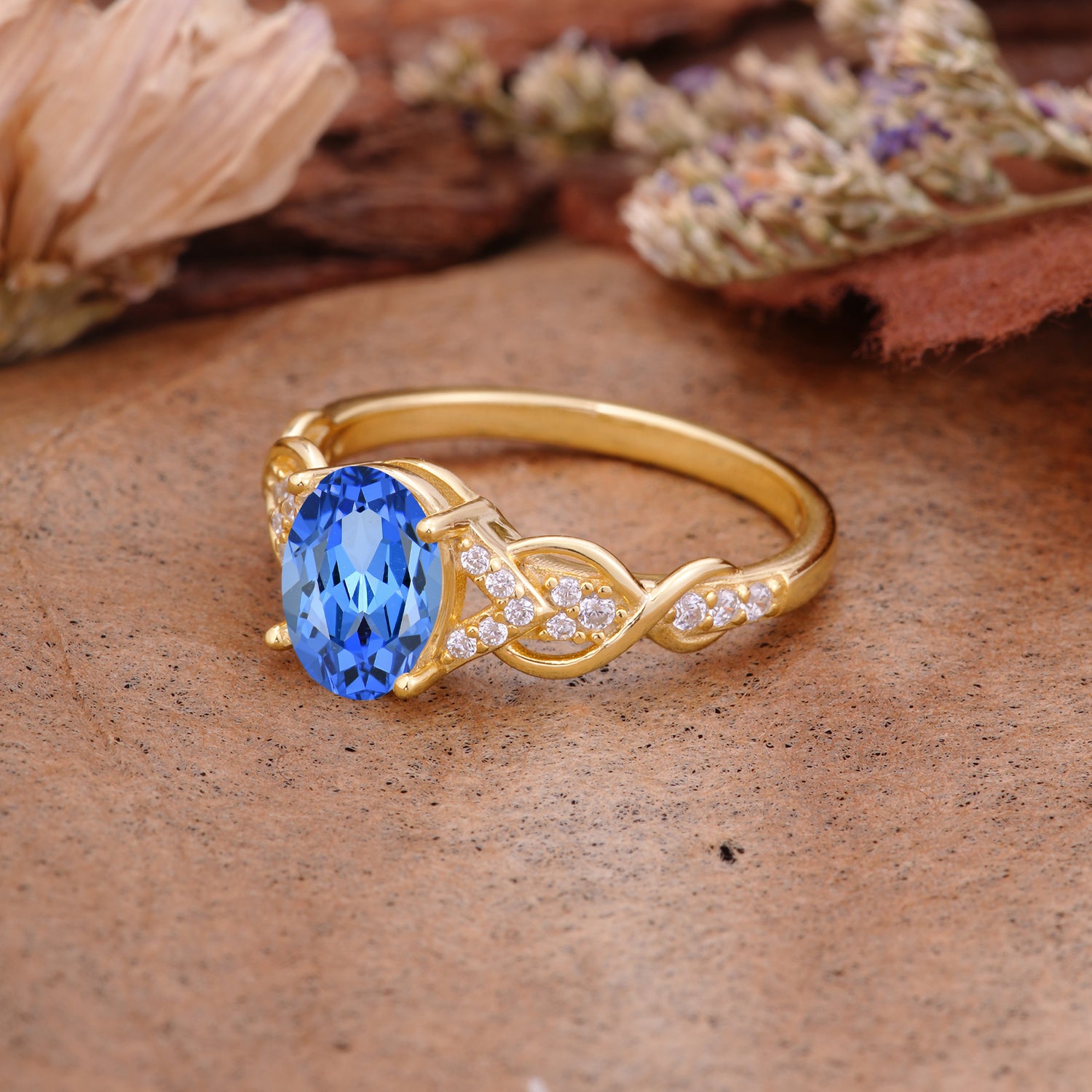 SR17022 Sapphire Ring - Rose-Gold