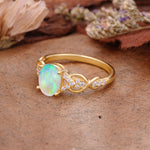 SR17022 Fire Opal Ring - Rose-Gold