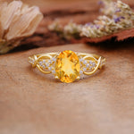SR17022 Citrine Ring - Yellow-Gold