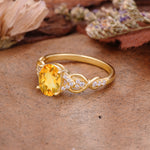 SR17022 Citrine Ring - Rose-Gold