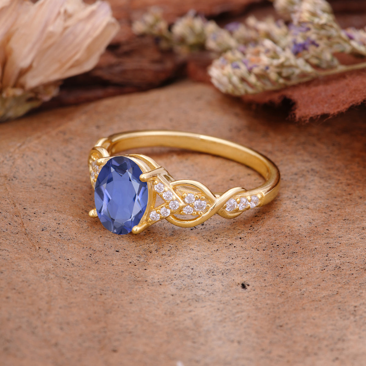 SR17022 Tanzanite Ring - Rose-Gold