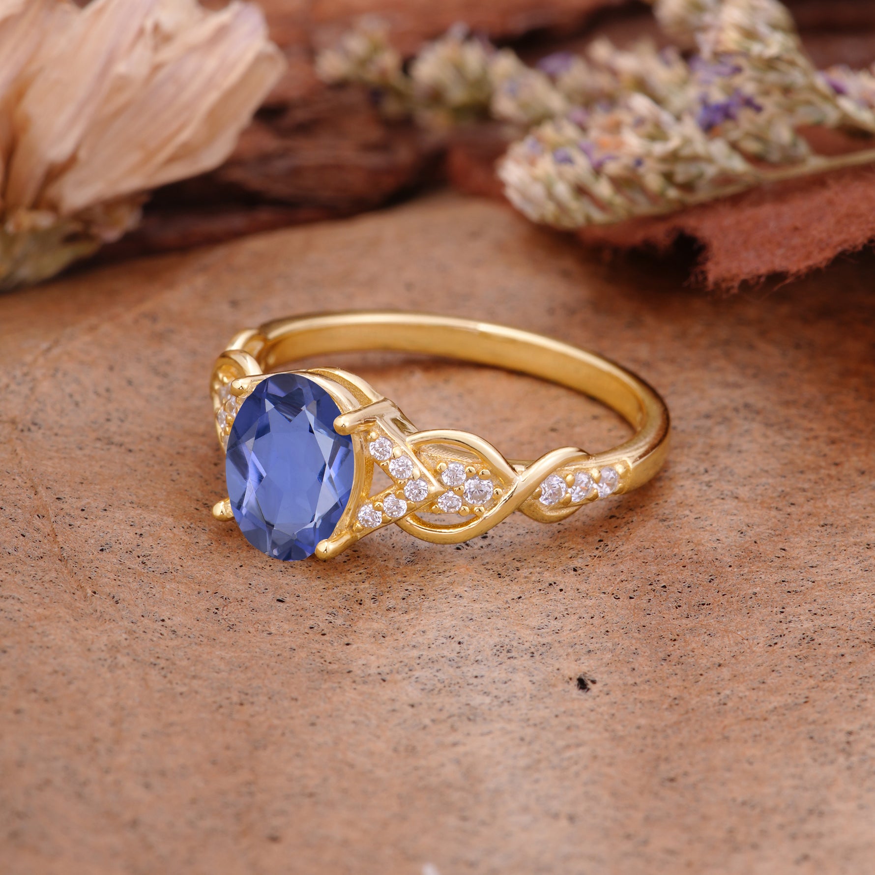 SR17022 Tanzanite Ring - Rose-Gold