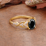 SR17022 Black Onyx Ring - White-Gold