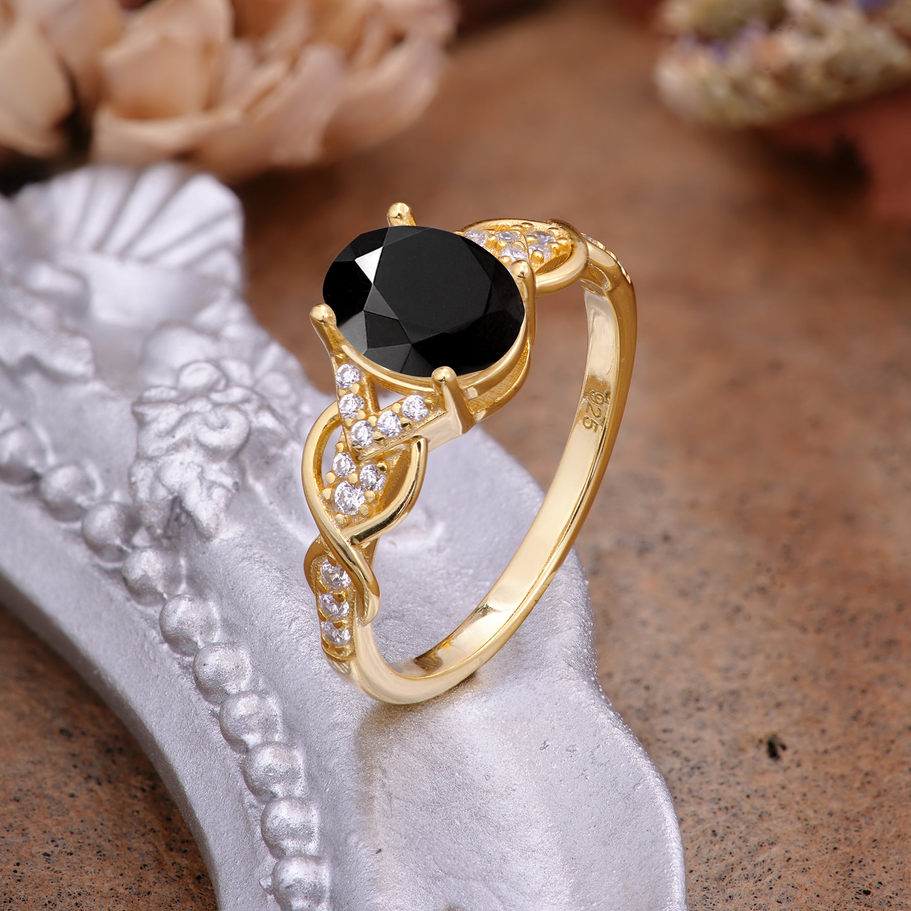 SR17022 Black Onyx Ring - Additional view