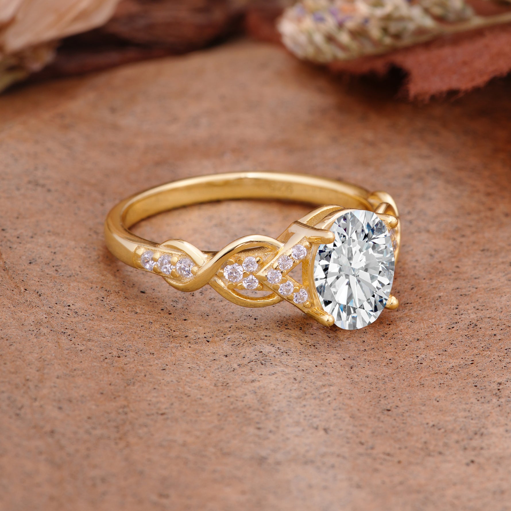 SR17022 Lab Diamond Ring - White-Gold